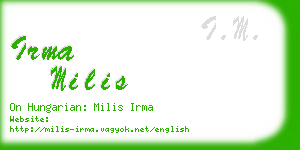 irma milis business card